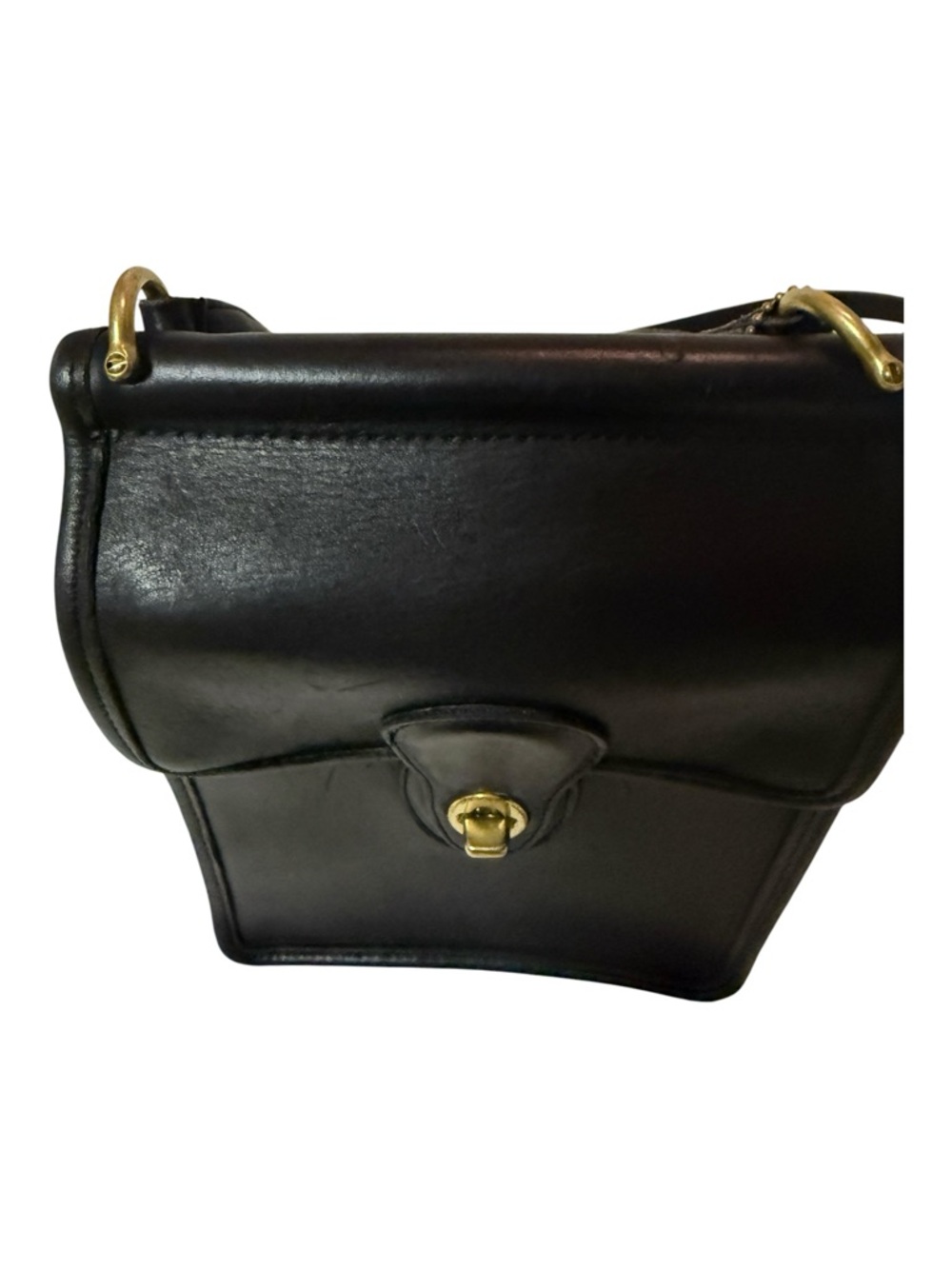 Vintage Coach Murphy Black Leather Crossbody Bag. Style No. 9930. Made in USA - Picture 8 of 16